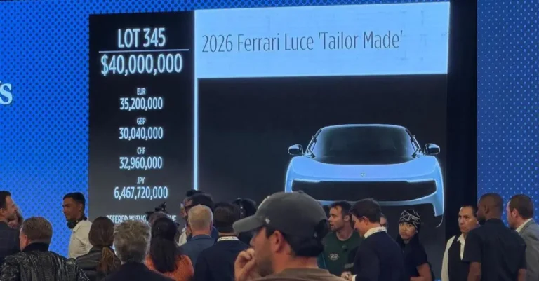 La Luce si è accesa. Venduta all’asta per 40 milioni di dollari la prima Ferrari elettrica